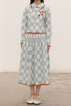 YANYAN KNITS Fall/Winter 2025 Collection: Wool Plaid Work Jacket/Mid-Length Skirt YYK-YYW25-1191-LAN (Jacket)